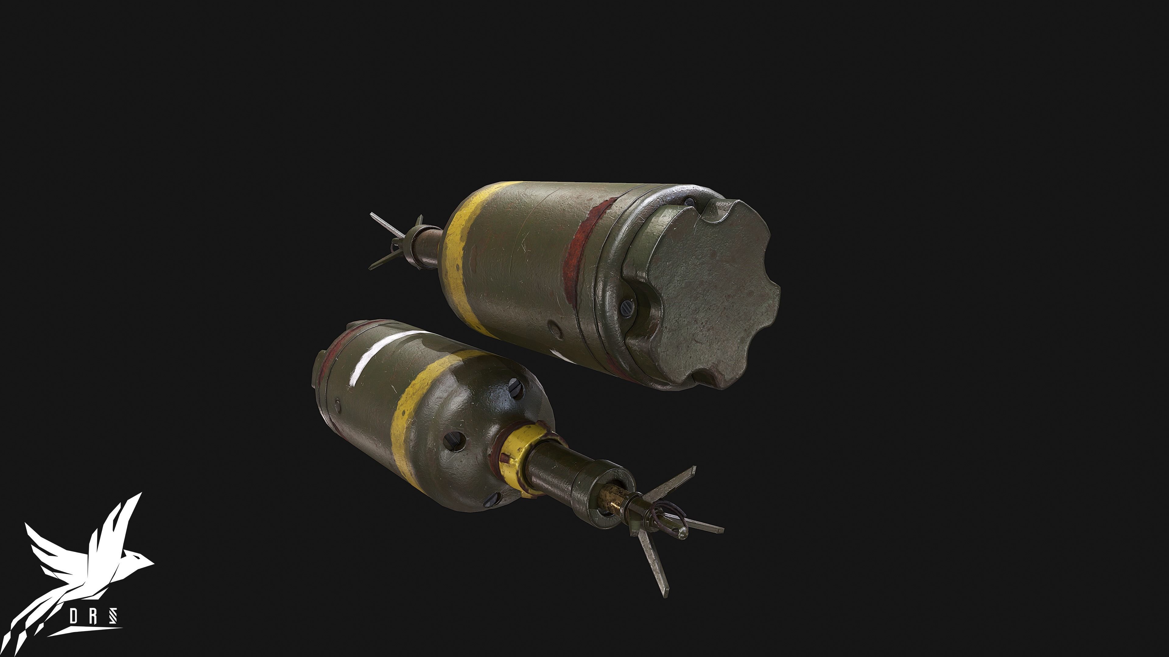 landmine empty grenade Low-poly 3D model_3