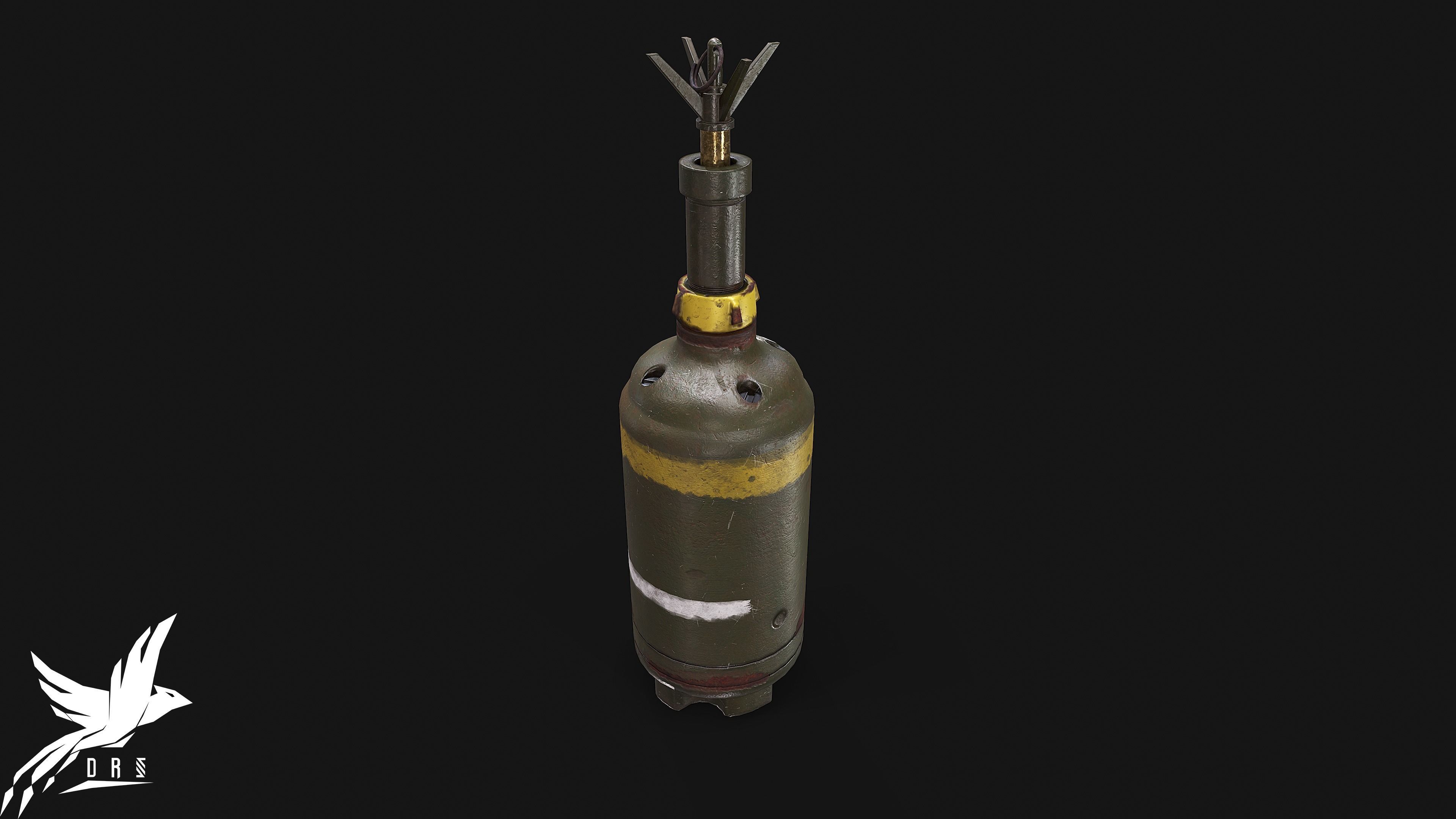 landmine empty grenade Low-poly 3D model_4