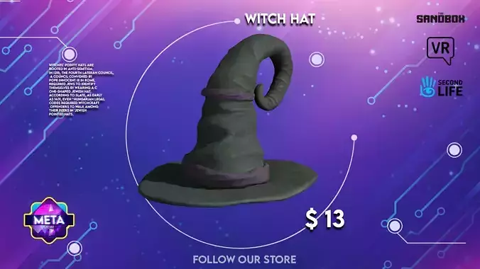 Witch Hat Low-poly 3D model