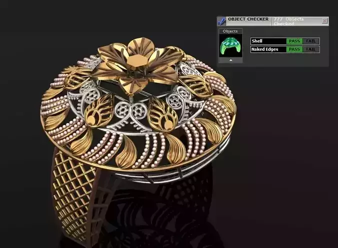 Traditional Indian Katak Gold Ring - 3D Print File 