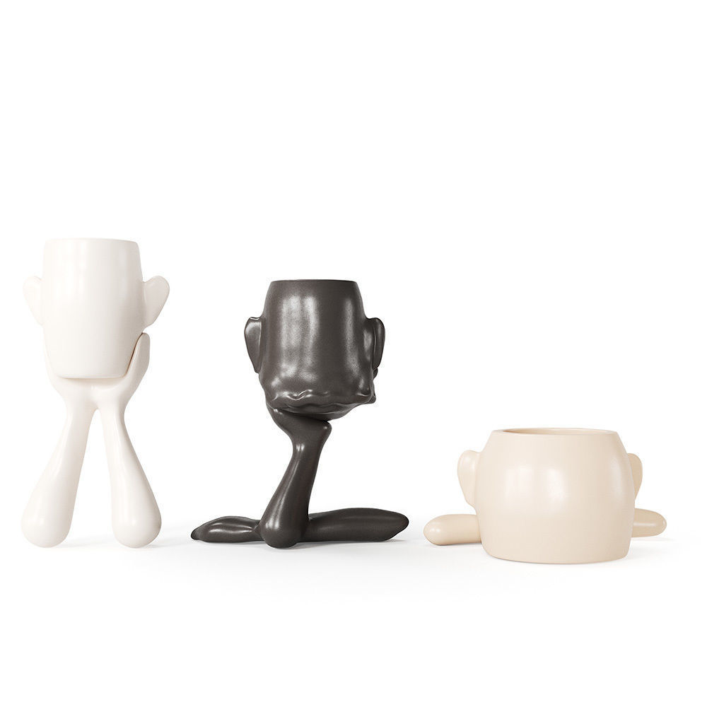 Abstract Figure Statue Pots Collection 3D model_3