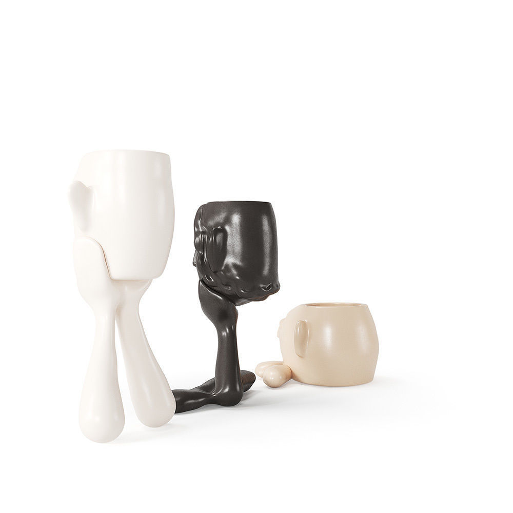 Abstract Figure Statue Pots Collection 3D model_4