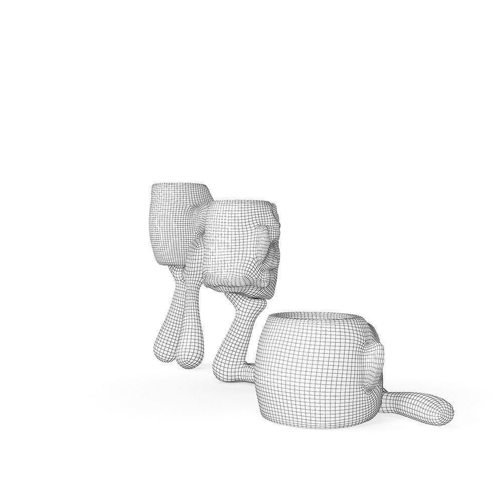 Abstract Figure Statue Pots Collection 3D model_9