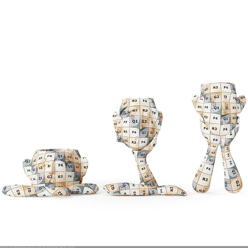 Abstract Figure Statue Pots Collection 3D model_6