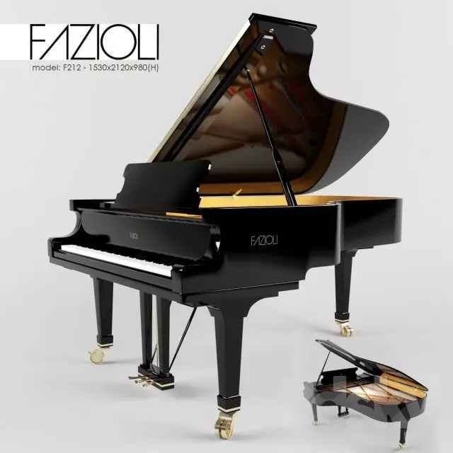 piano fazioli grand 3D model_0