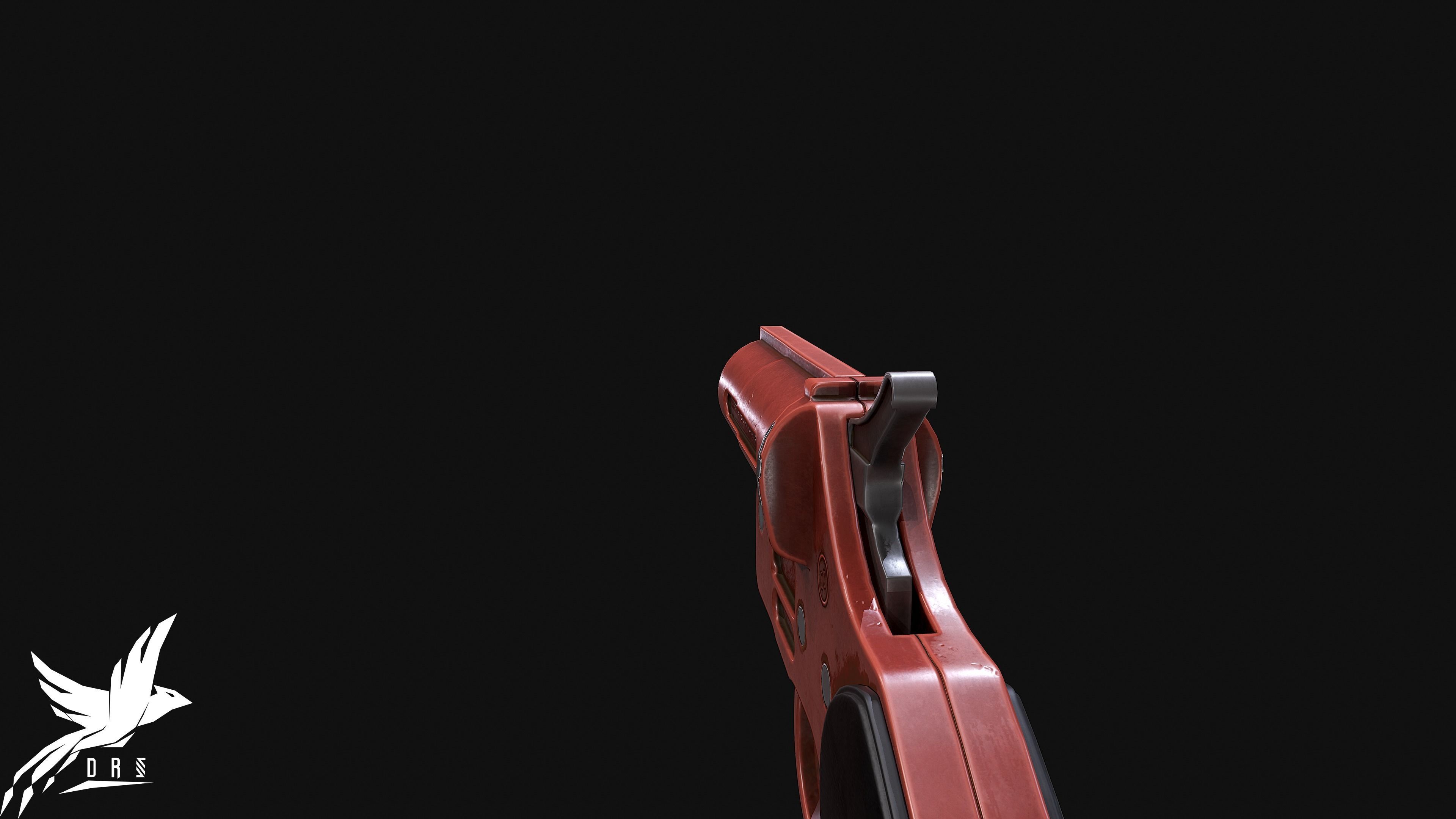 Flare gun Low-poly 3D model_3
