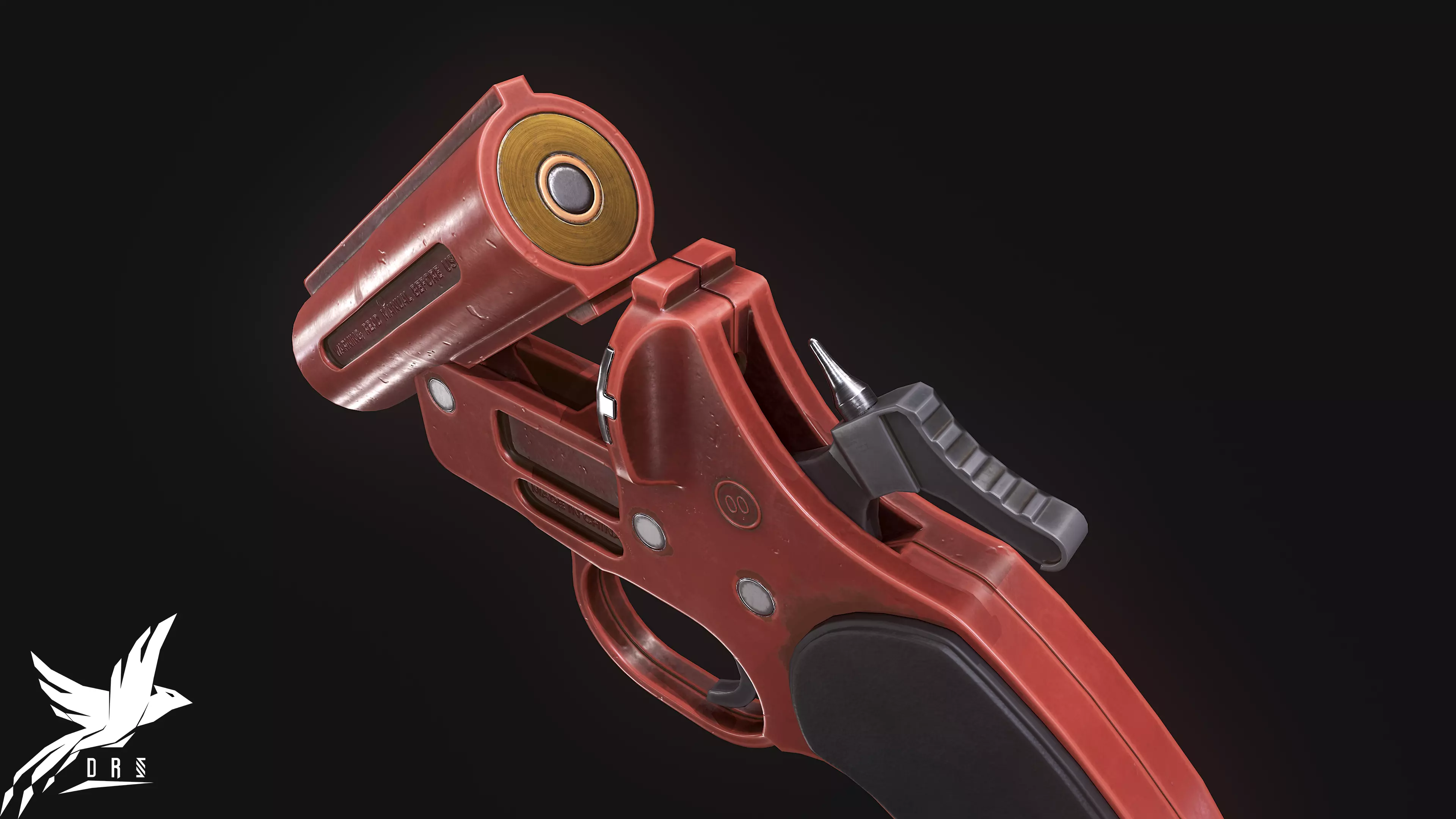 Flare gun Low-poly 3D model_0
