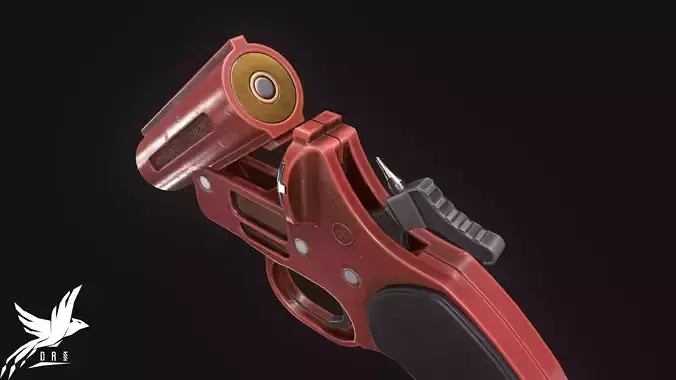 Flare gun Low-poly 3D model