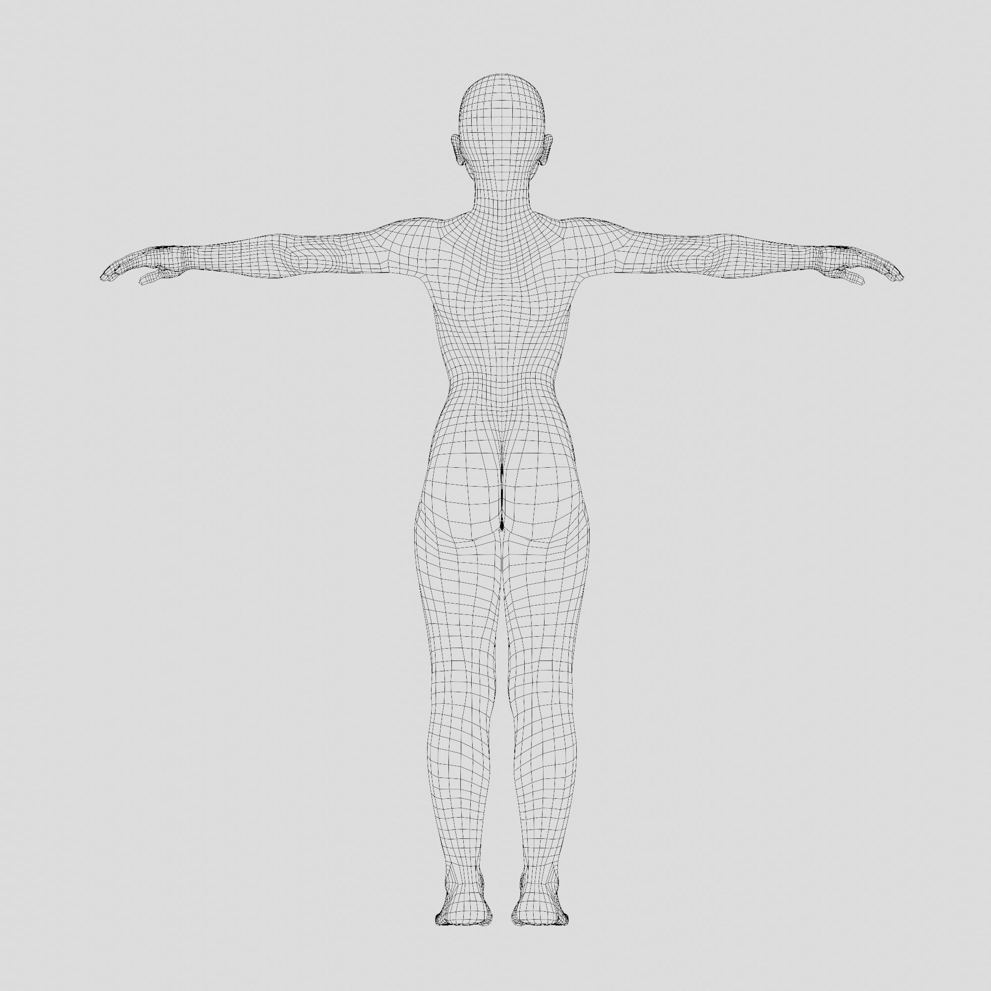 Base Mesh for Animation - Stylized Woman Low-poly 3D model_6