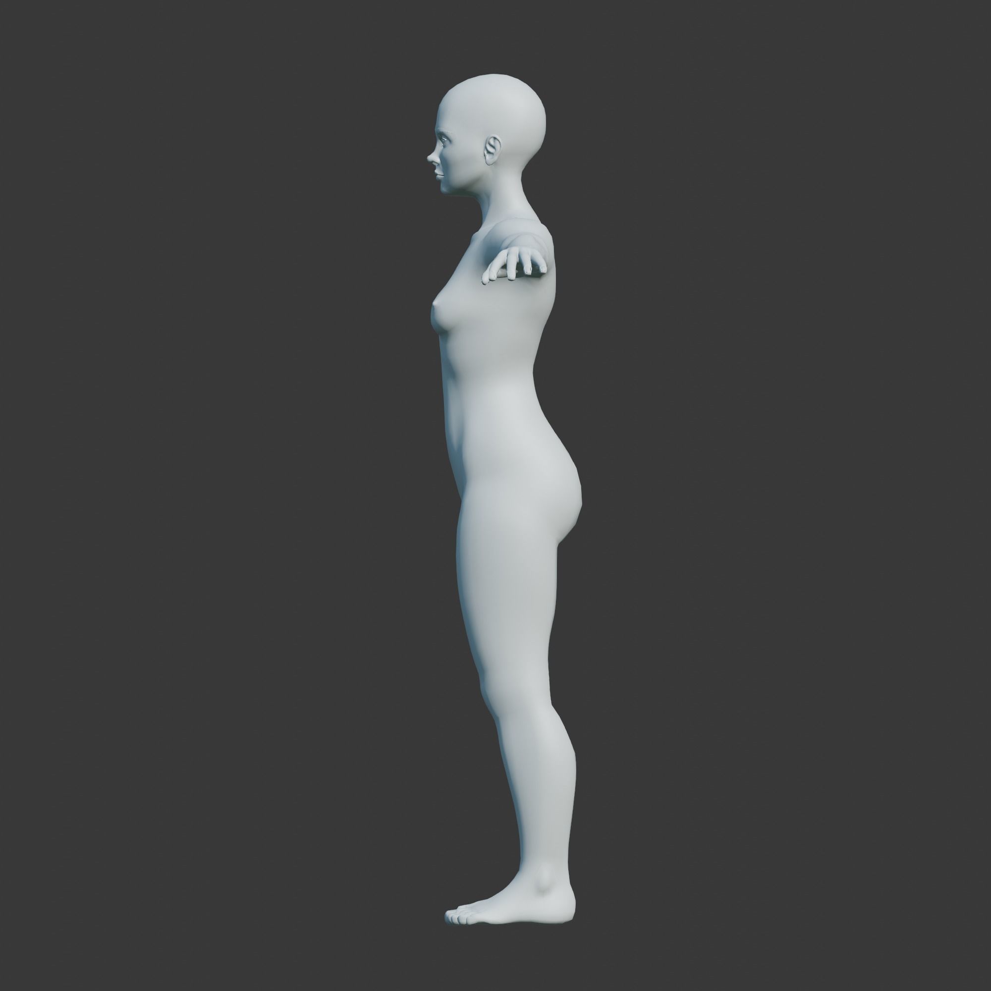 Base Mesh for Animation - Stylized Woman Low-poly 3D model_2