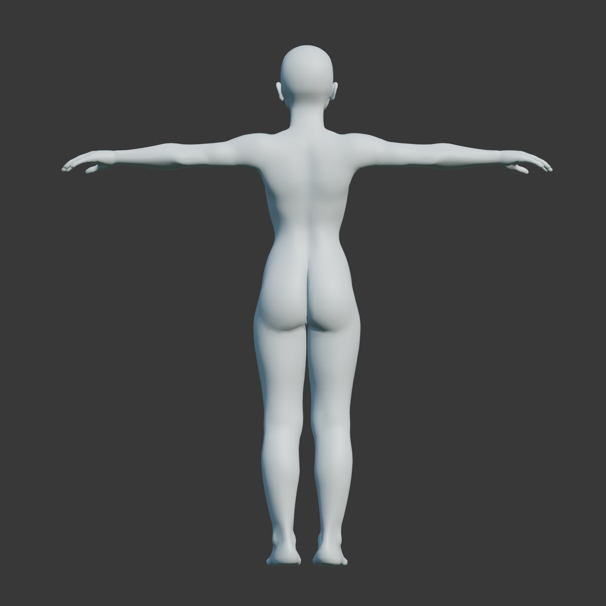 Base Mesh for Animation - Stylized Woman Low-poly 3D model_3