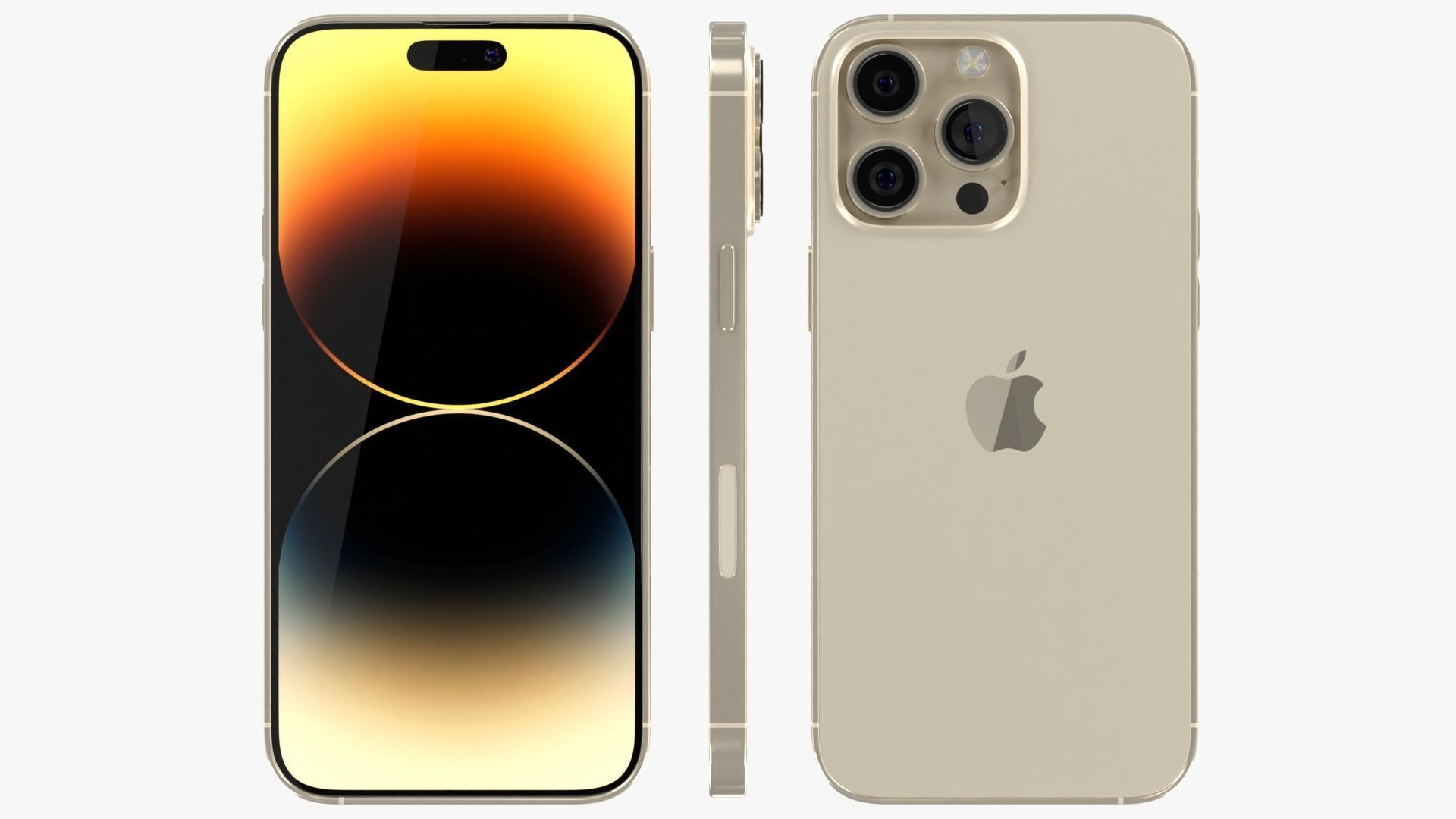 iPhone 14 Pro Max Gold 3D model_2