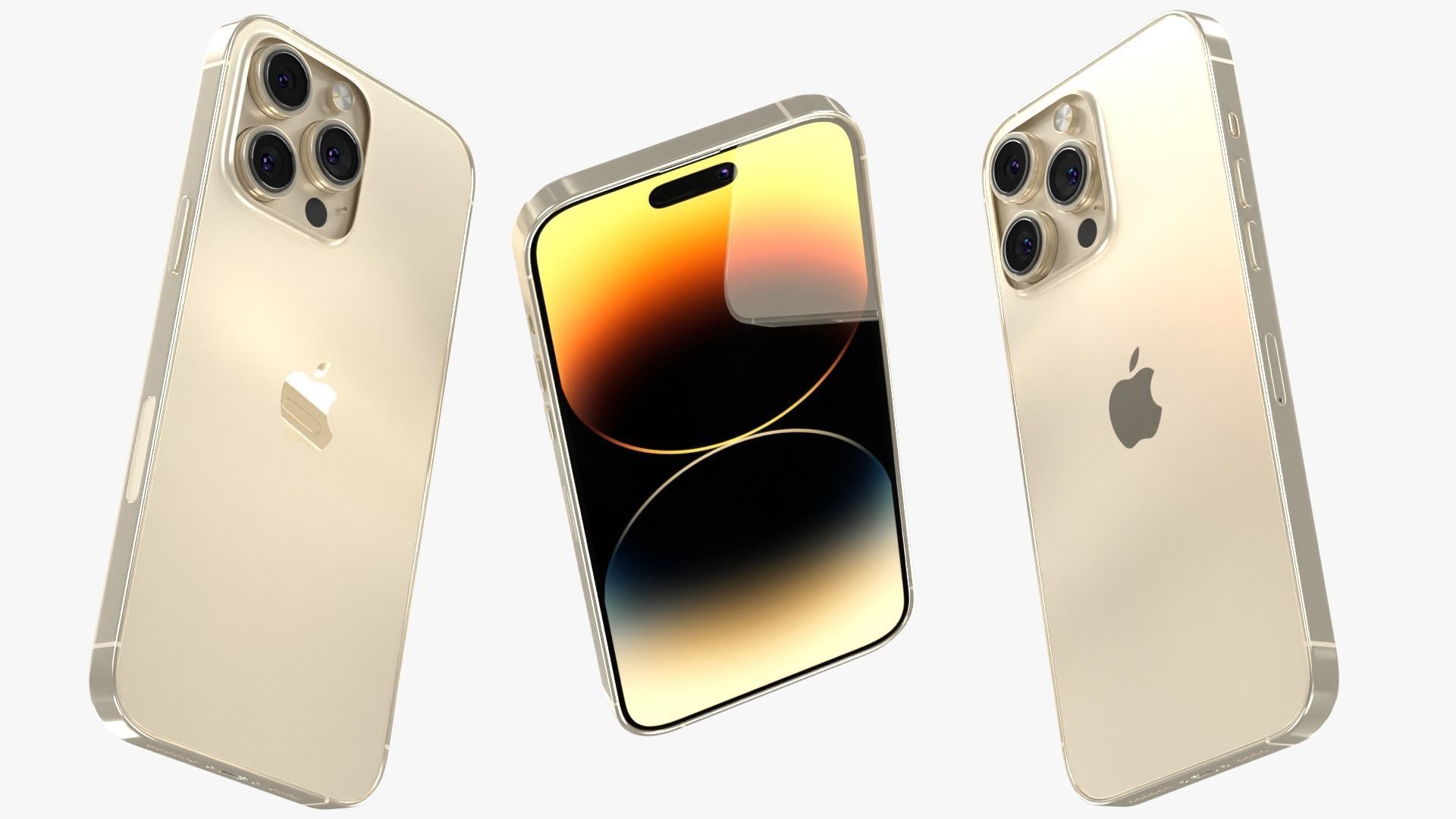 iPhone 14 Pro Max Gold 3D model_3