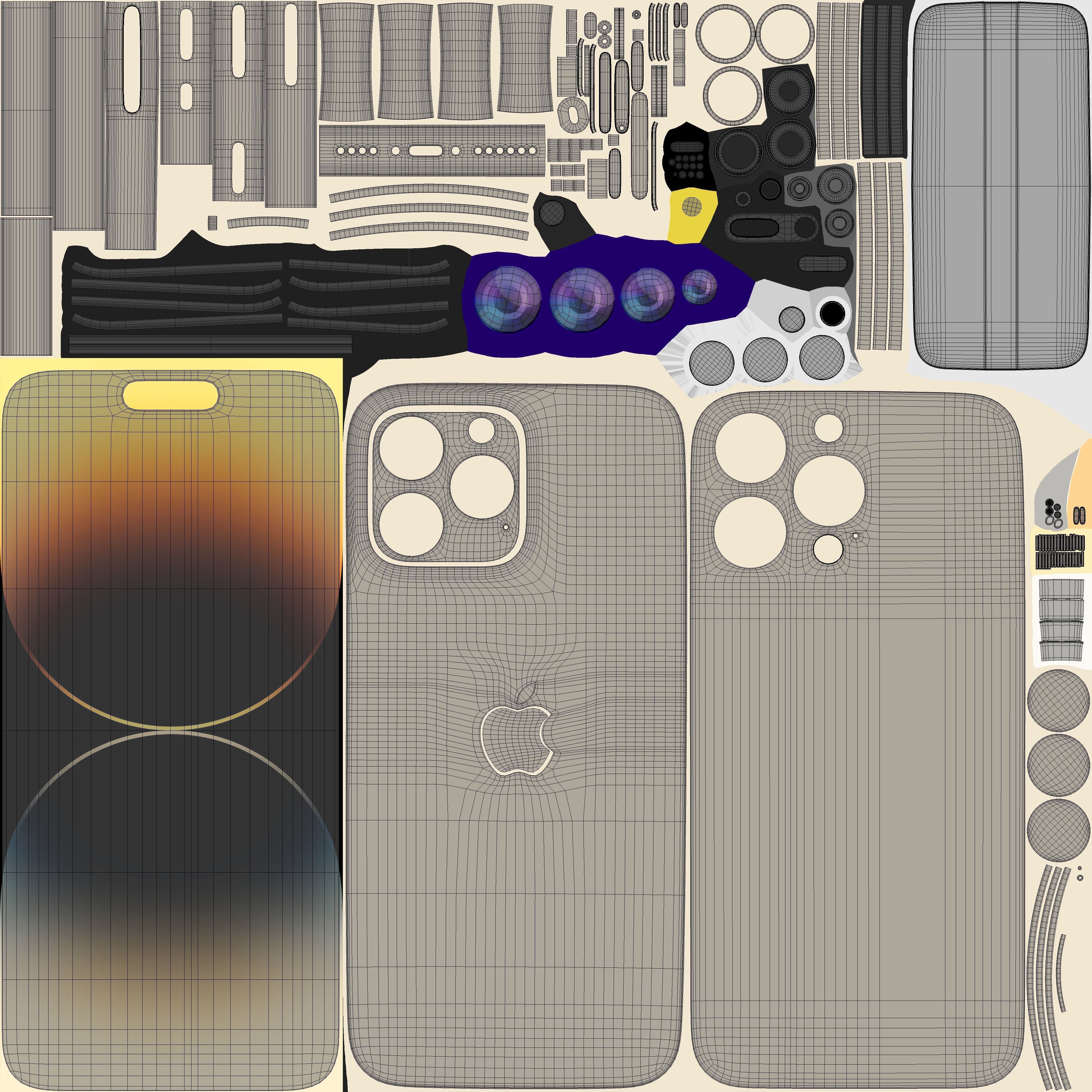 iPhone 14 Pro Max Gold 3D model_12
