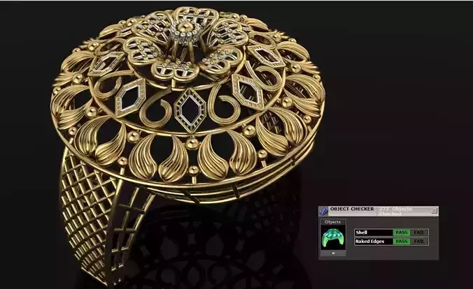 Traditional Indian Katak Gold Ring - 3D Print File 