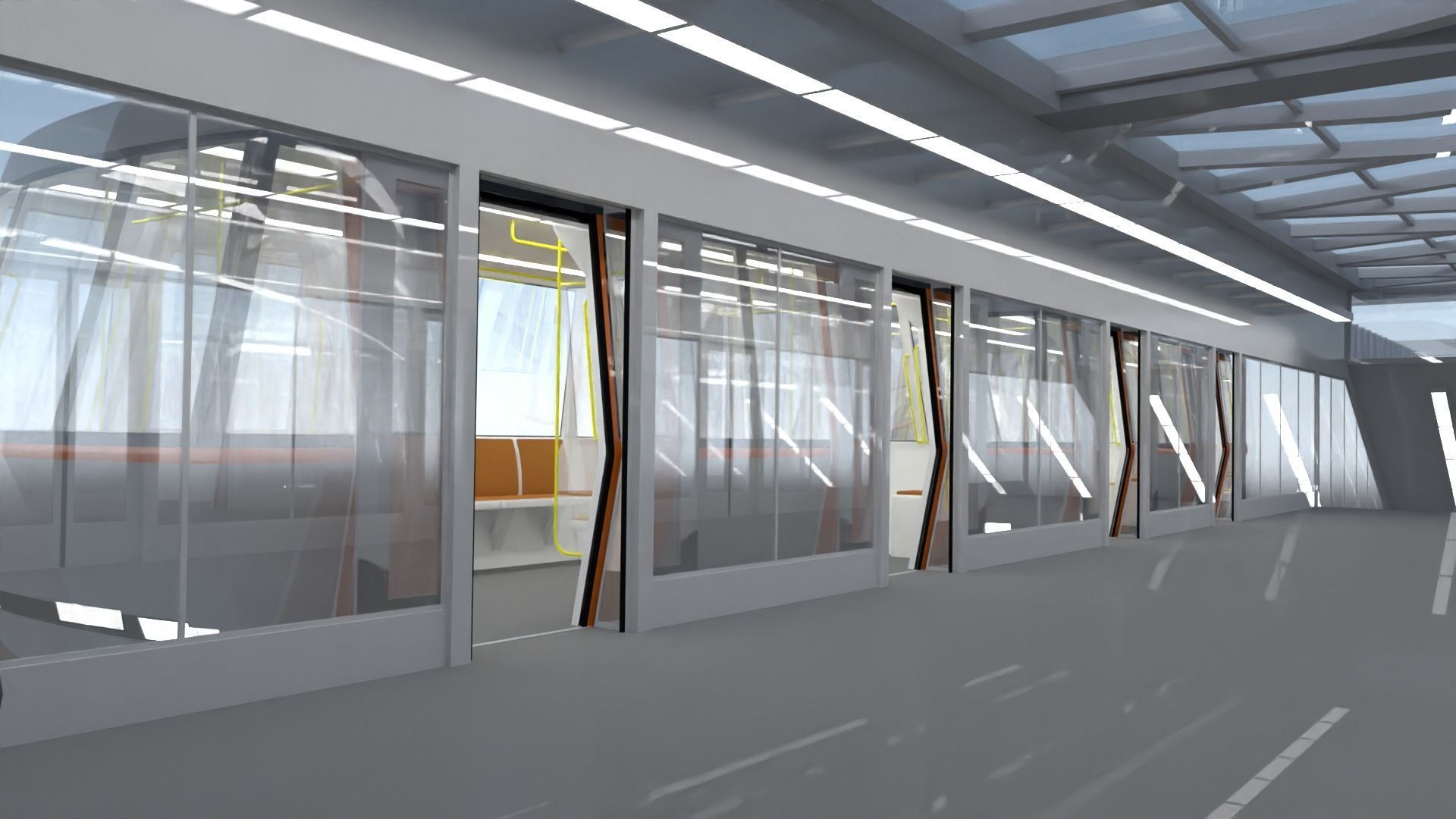 Elevated train station concept 3D model_5