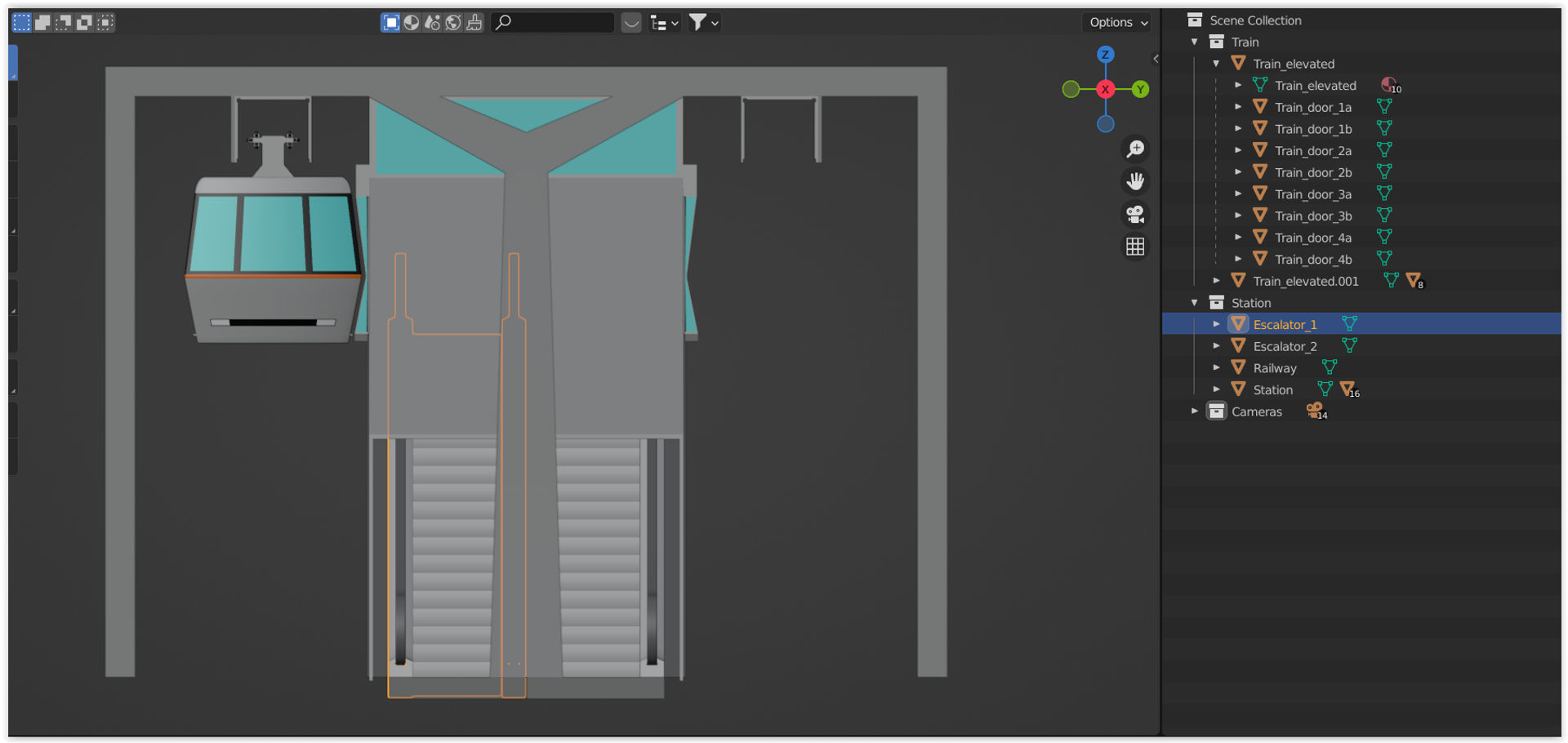 Elevated train station concept 3D model_26