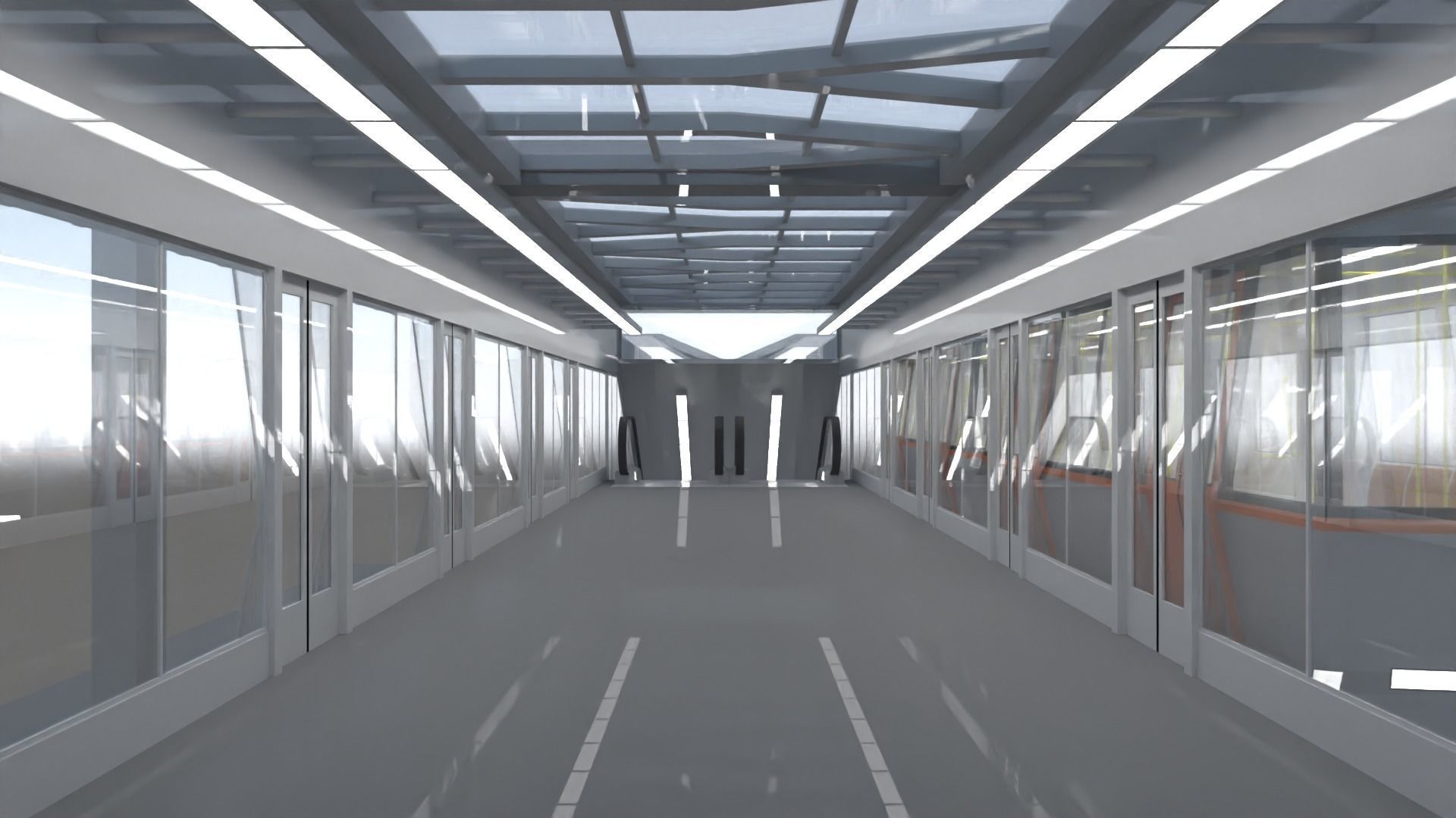 Elevated train station concept 3D model_8