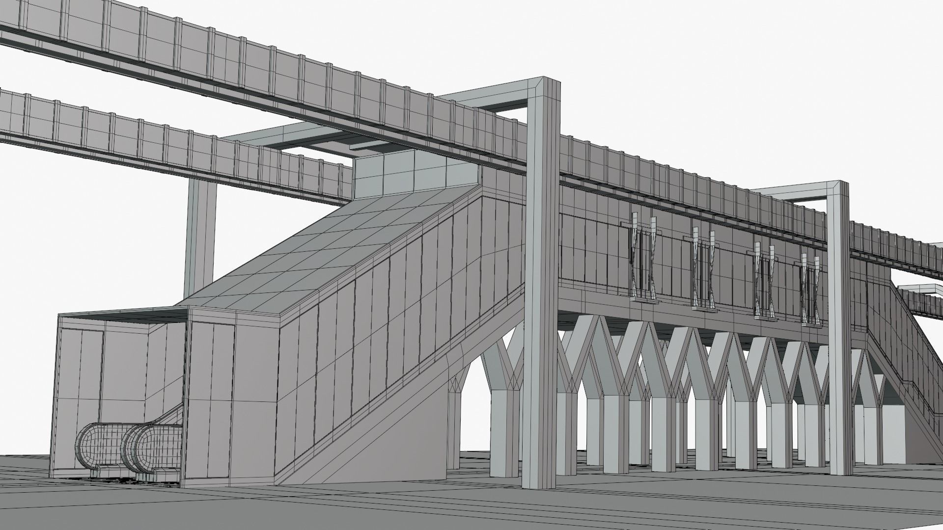 Elevated train station concept 3D model_18