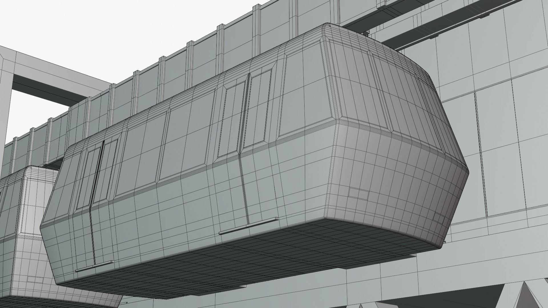 Elevated train station concept 3D model_4