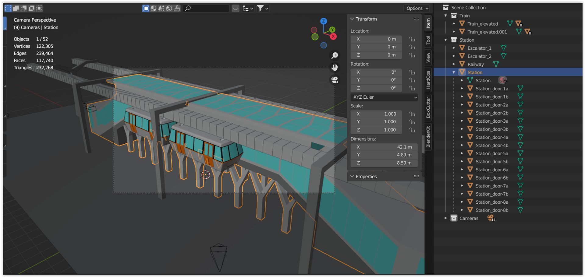 Elevated train station concept 3D model_24
