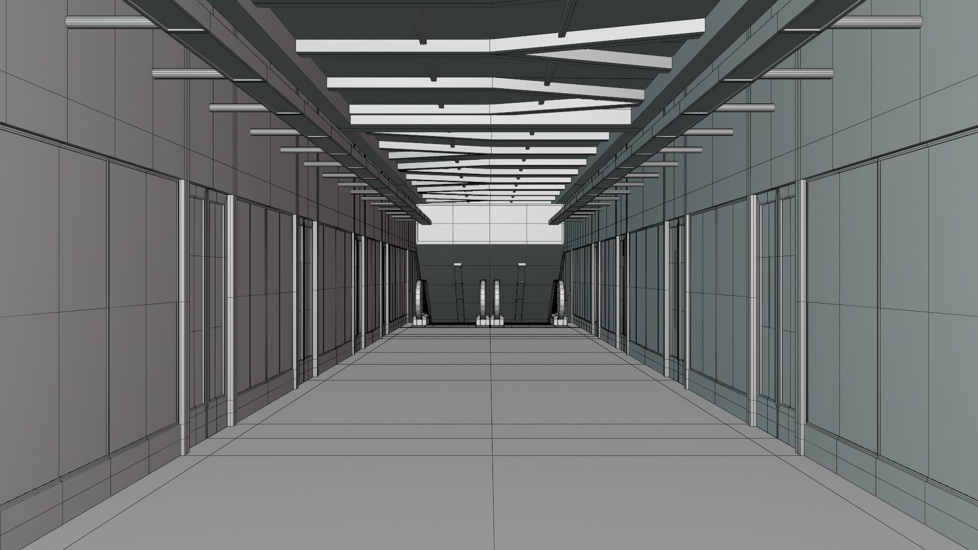 Elevated train station concept 3D model_9