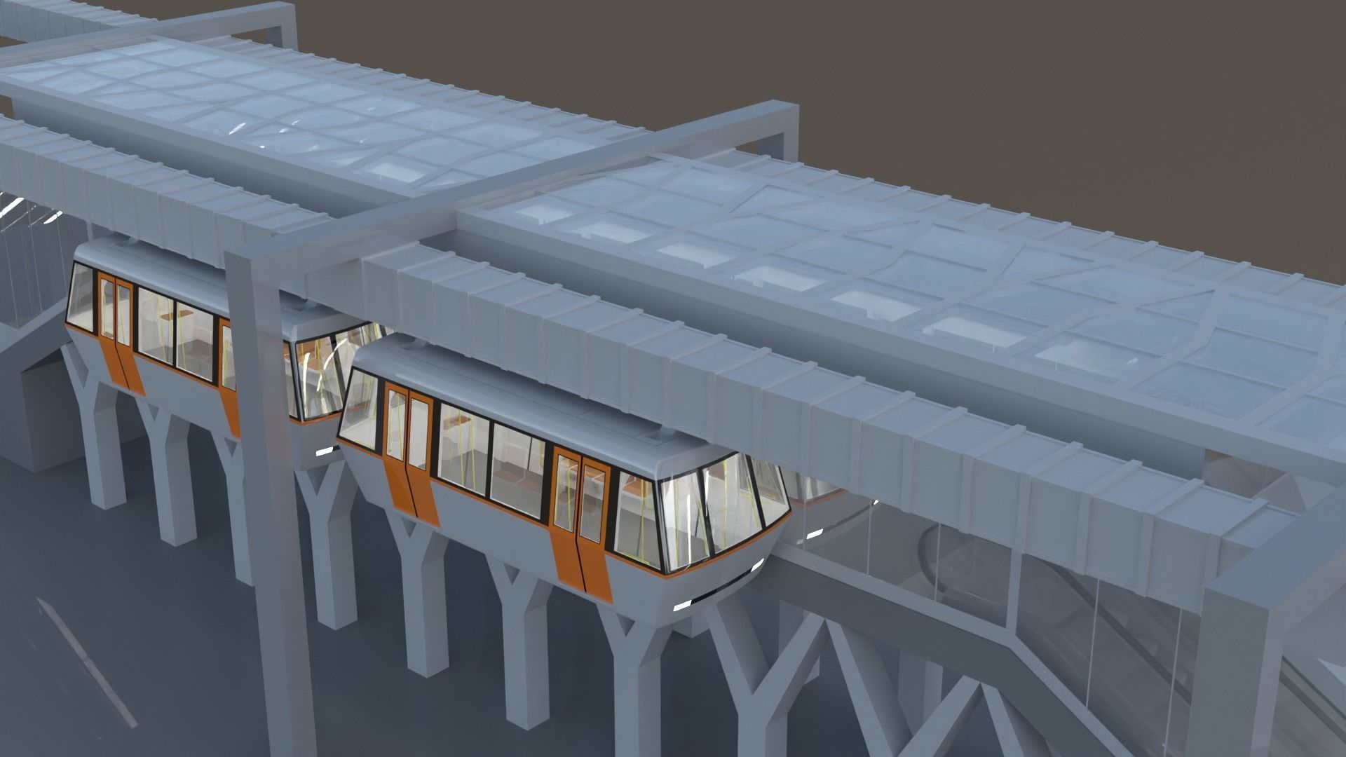 Elevated train station concept 3D model_21
