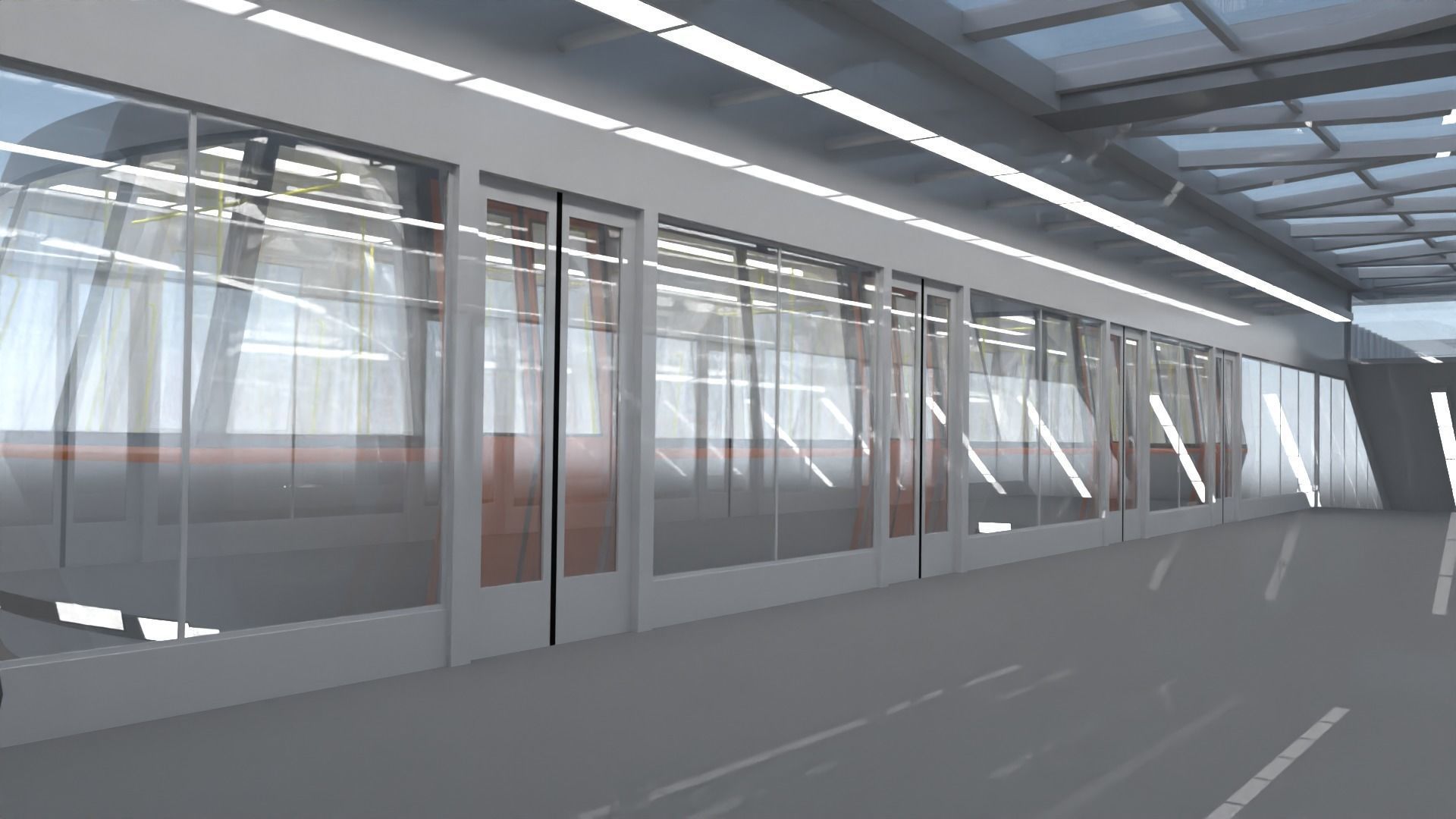 Elevated train station concept 3D model_6