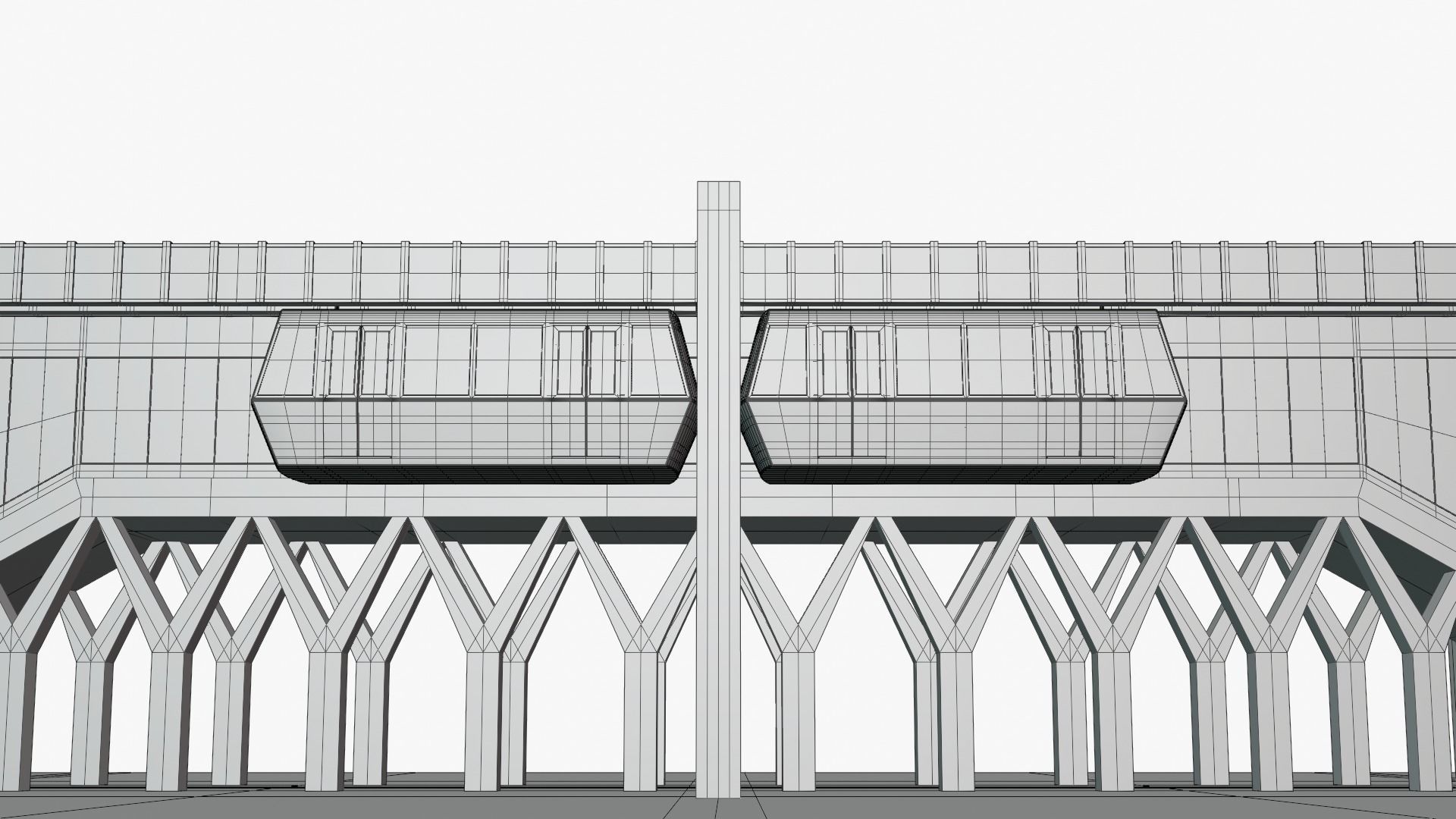 Elevated train station concept 3D model_20