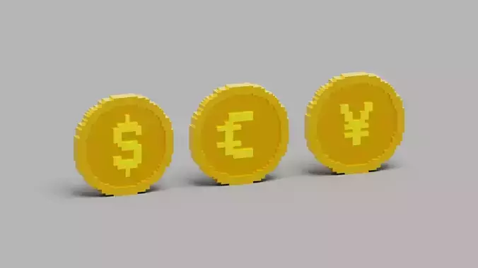 Dollar Euro Yen Coins