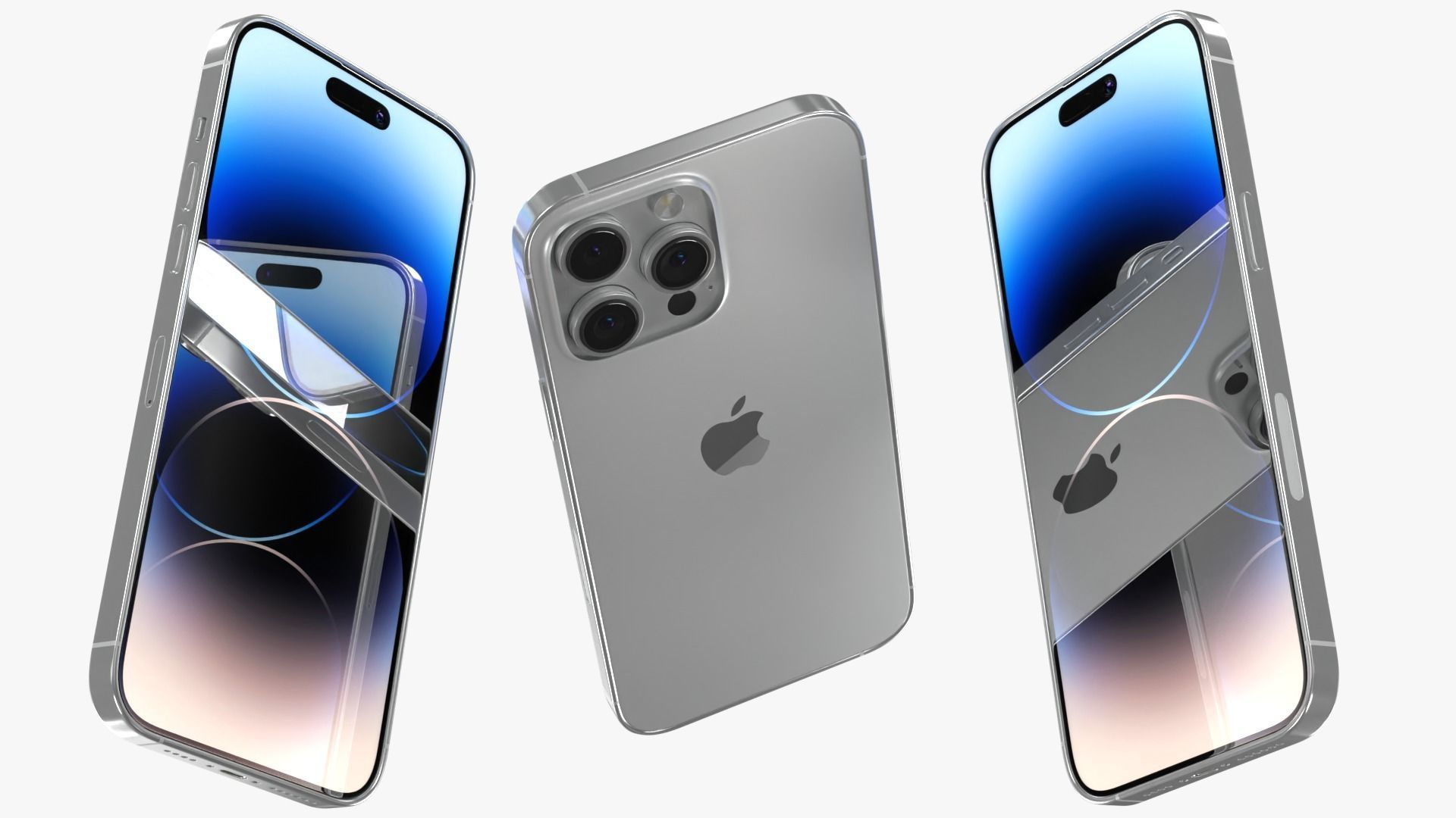 iPhone 14 Pro Max Silver 3D model_4