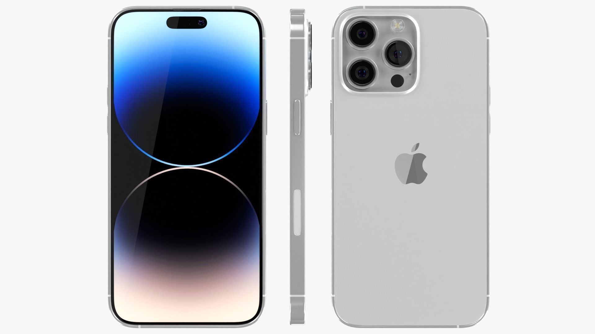 iPhone 14 Pro Max Silver 3D model_2