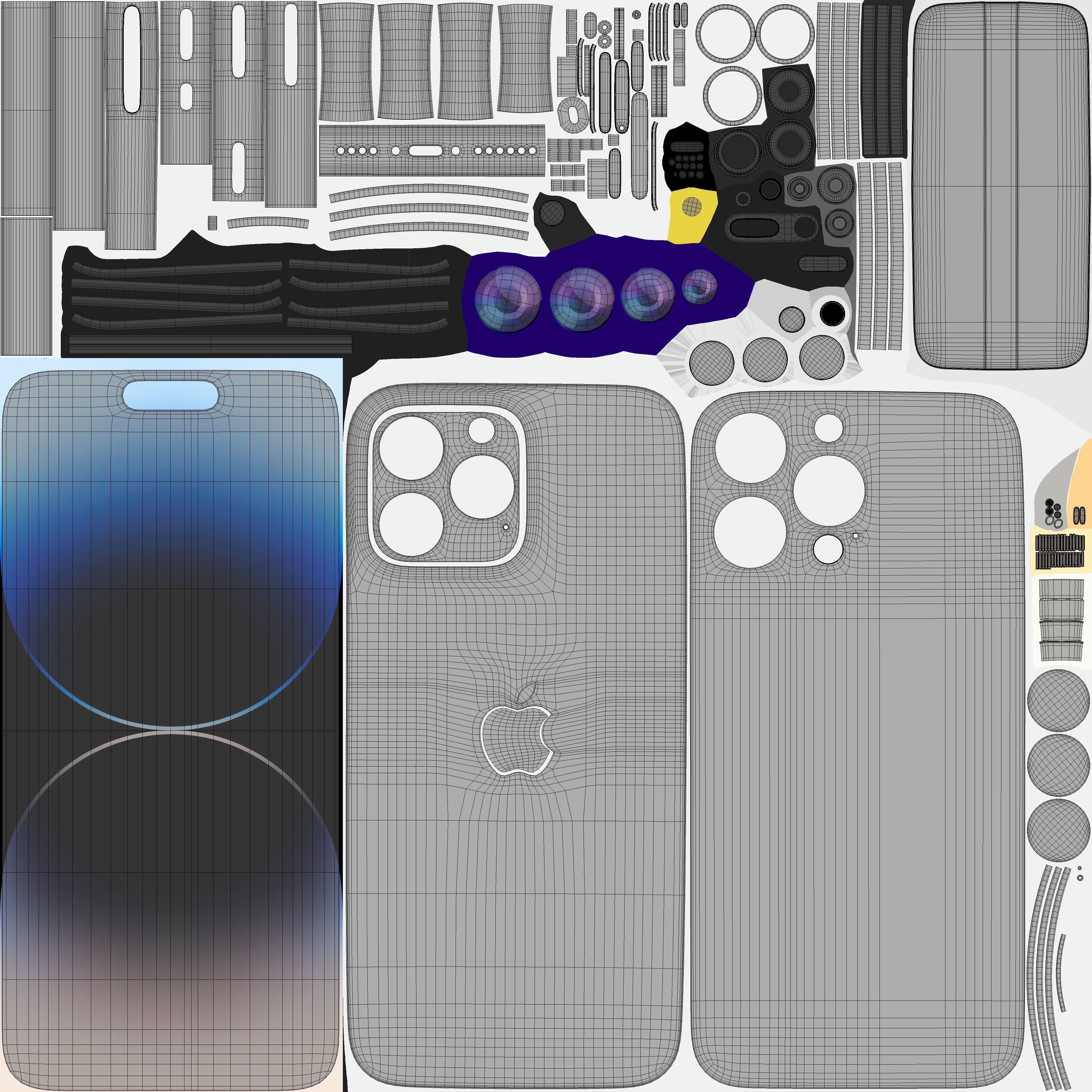 iPhone 14 Pro Max Silver 3D model_12