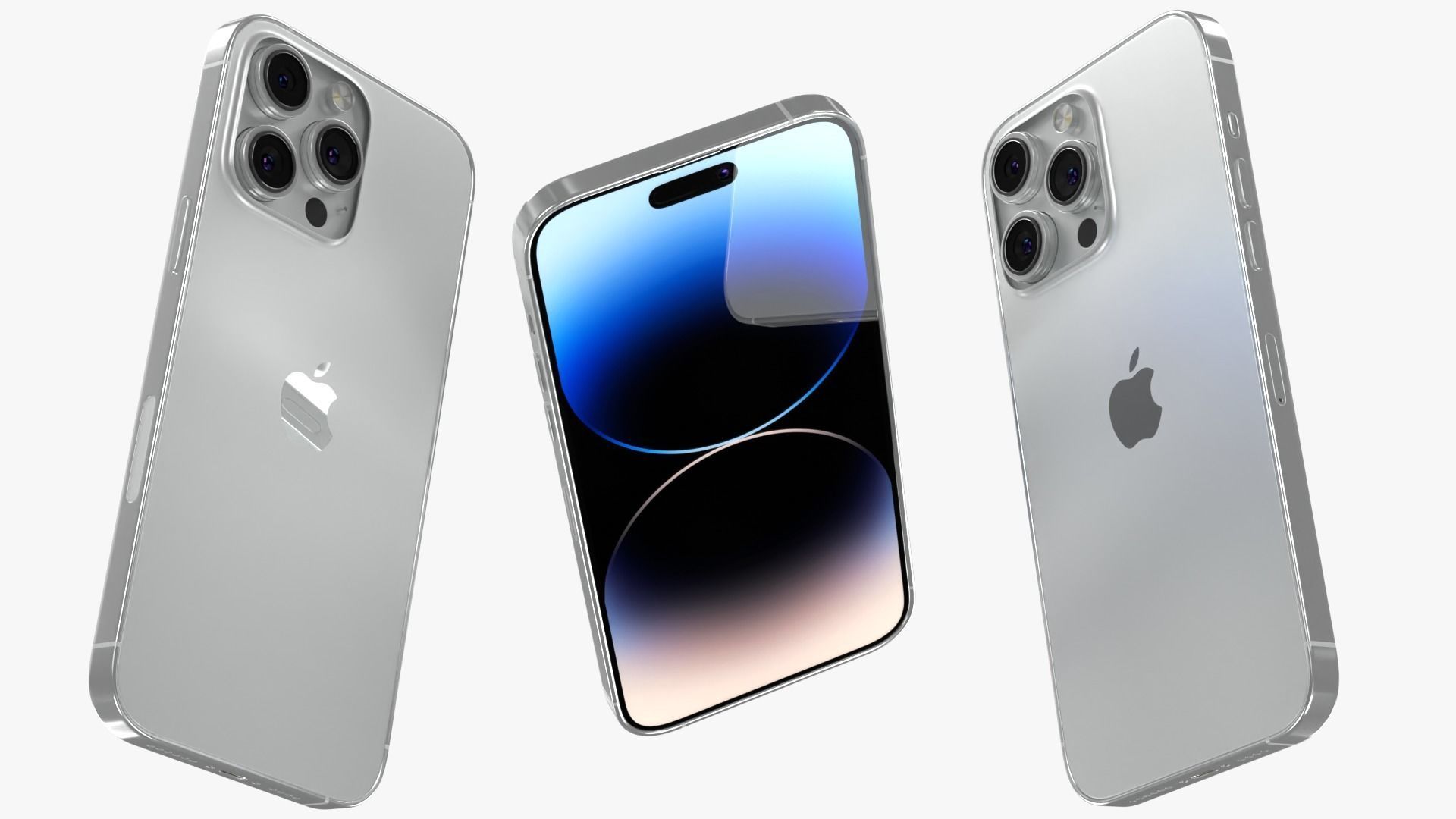 iPhone 14 Pro Max Silver 3D model_3