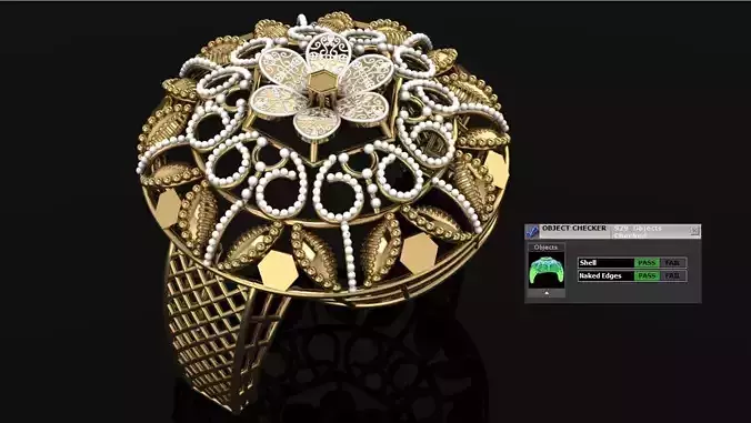 Traditional Indian Katak Gold Ring - 3D Print File 