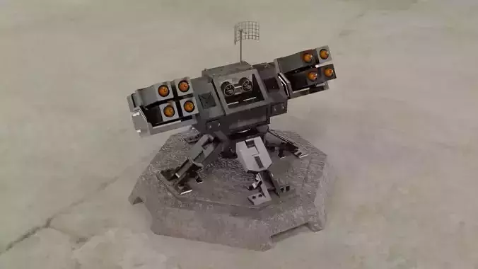 Rocket launcher turret free Free 3D model