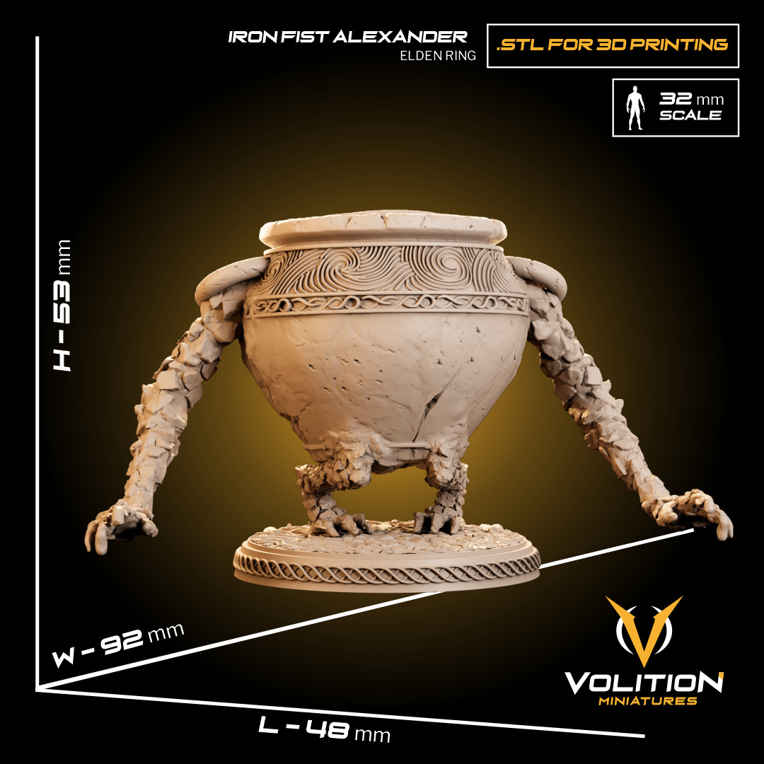 Iron Fist Alexander - The Warrior Jar Miniature for 3D Printing 3D print model_8