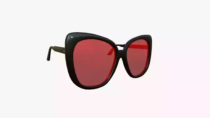 Sunglass J10 Black Red - Character Design Fashion Low-poly 3D model