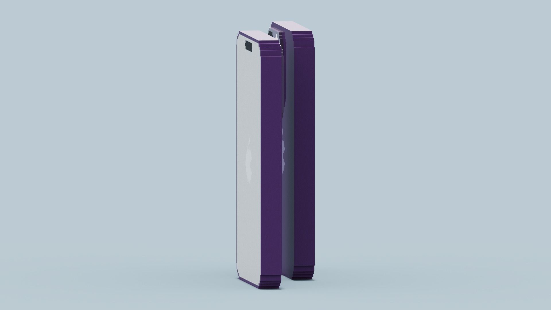 Voxel Iphone14 Pro Deep Purple Low-poly 3D model_9