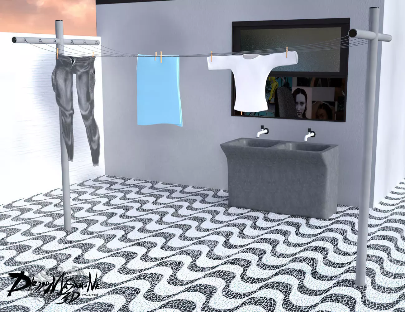 Laundry Day for Daz Studio Free 3D model