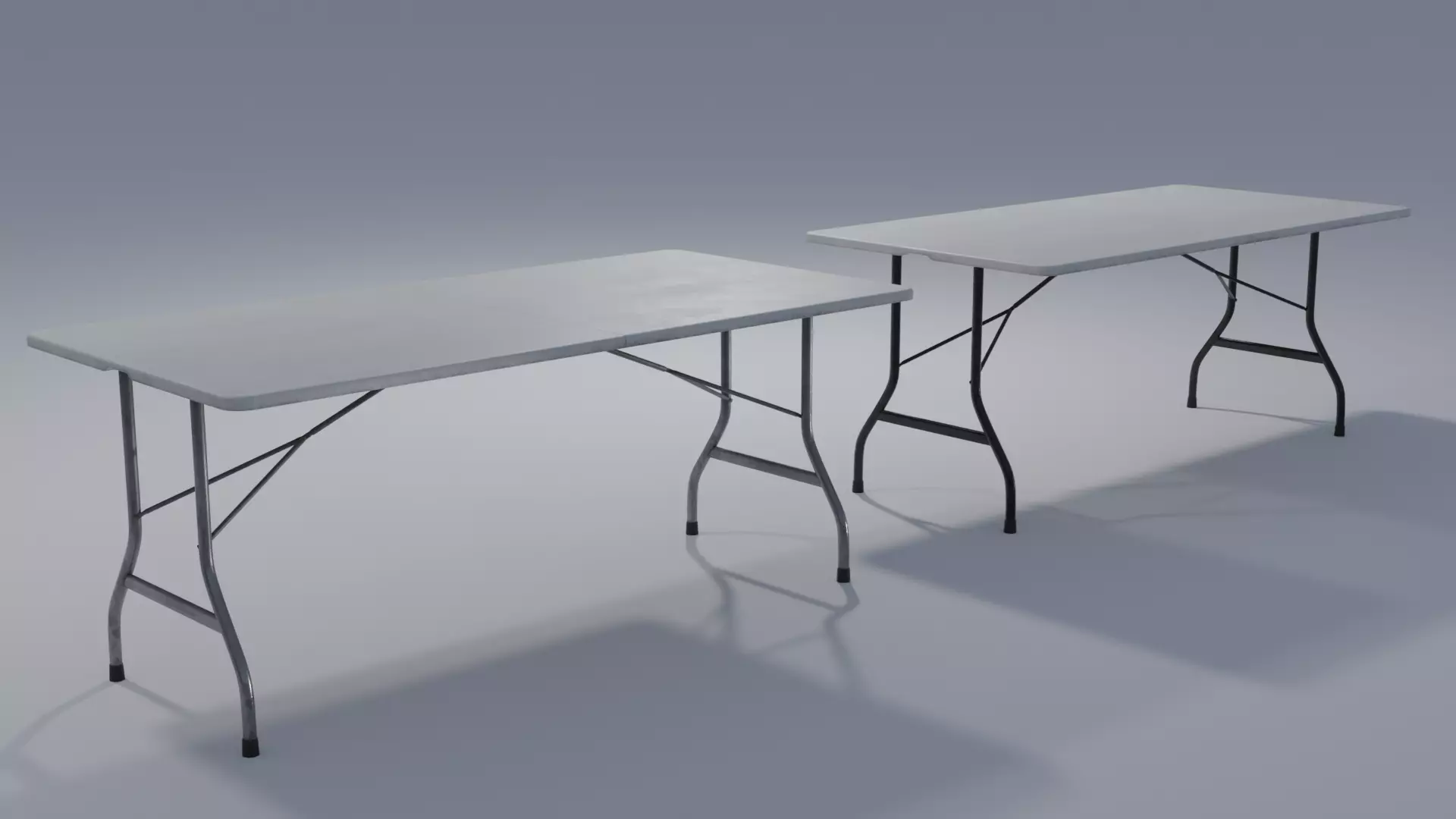 Folding Table Set with 4K Textures Low-poly 3D model_0
