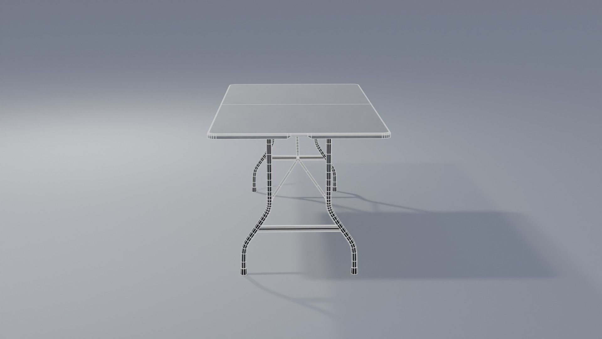 Folding Table Set with 4K Textures Low-poly 3D model_5