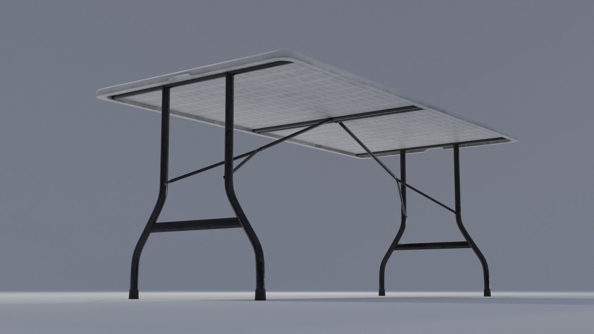 Folding Table Set with 4K Textures Low-poly 3D model_7