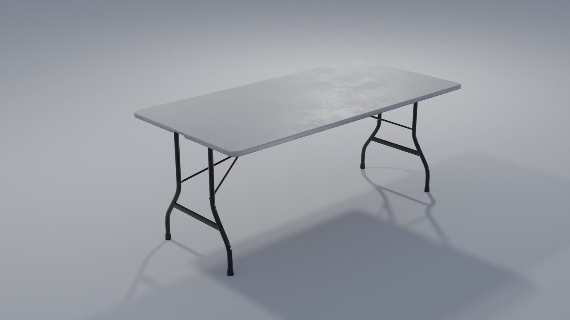 Folding Table Set with 4K Textures Low-poly 3D model_1