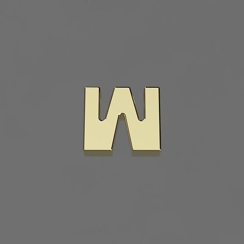 Alphabet W Letter Pendant 3D Model for Necklaces 3D print model