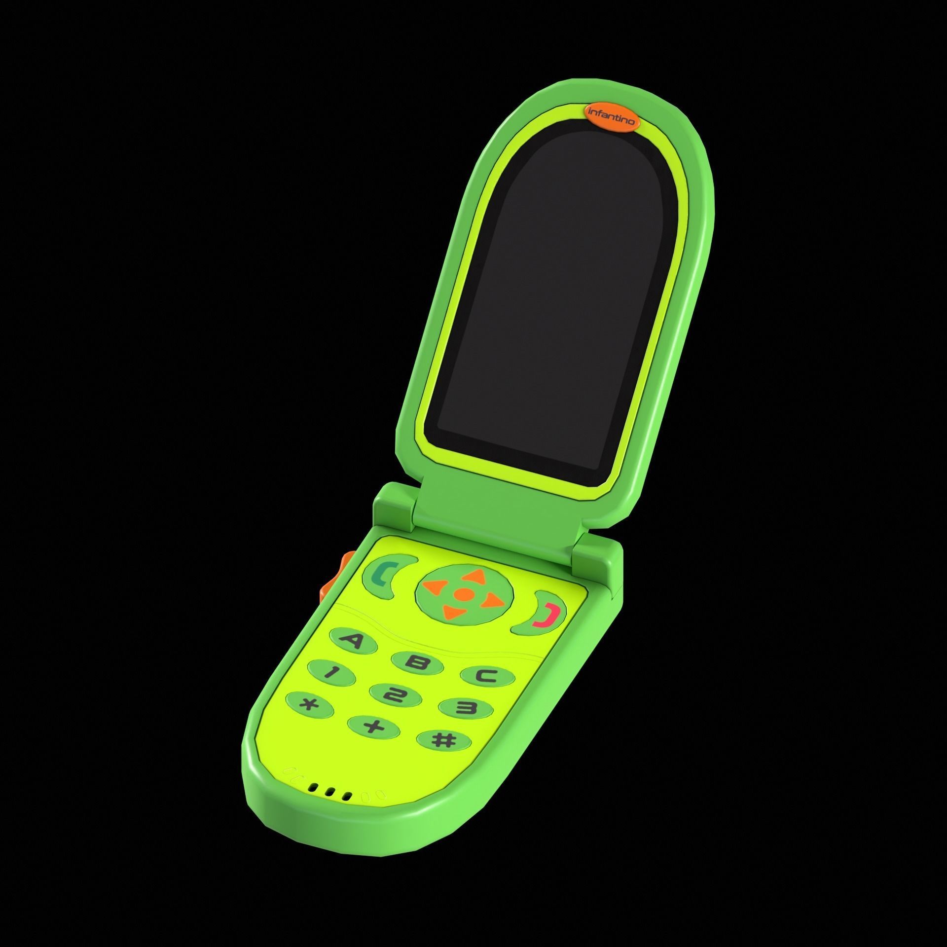Toy Phone Low-poly 3D model_4