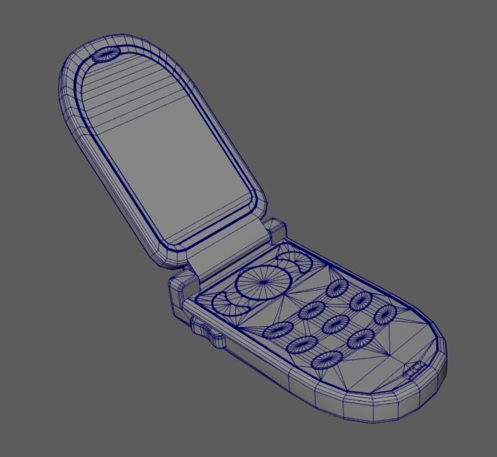 Toy Phone Low-poly 3D model_8