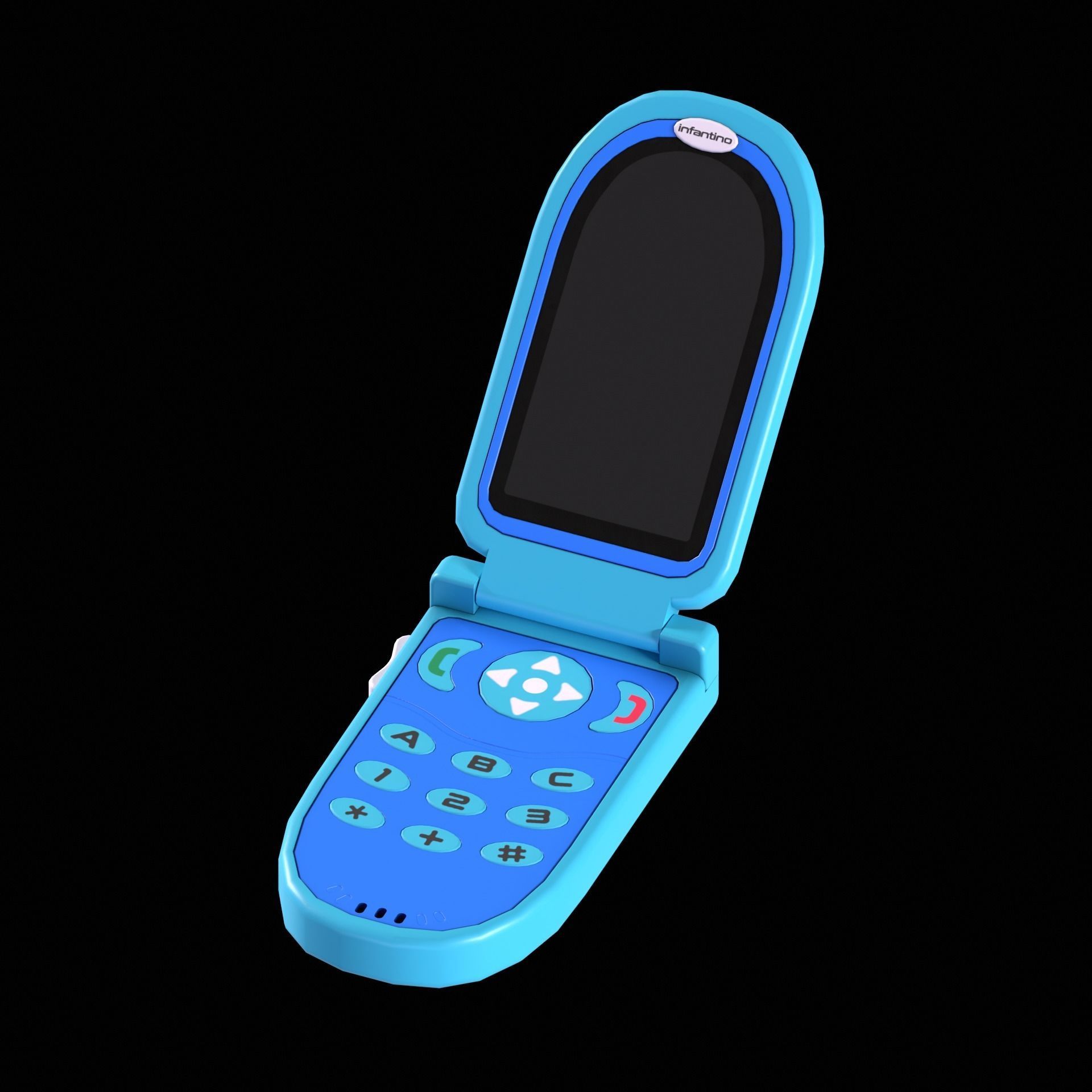 Toy Phone Low-poly 3D model_5