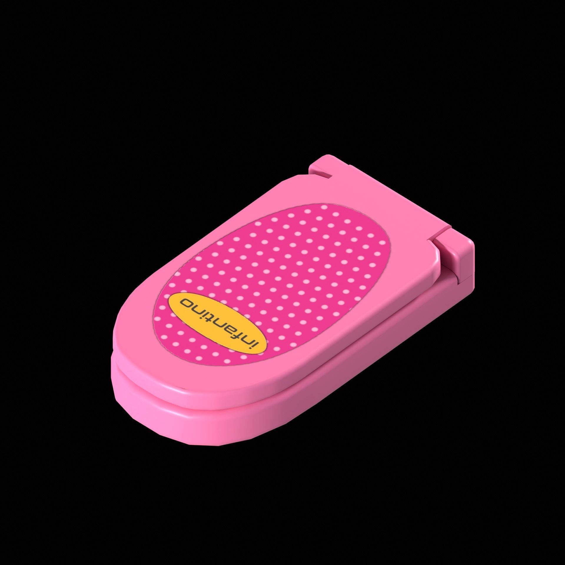 Toy Phone Low-poly 3D model_7