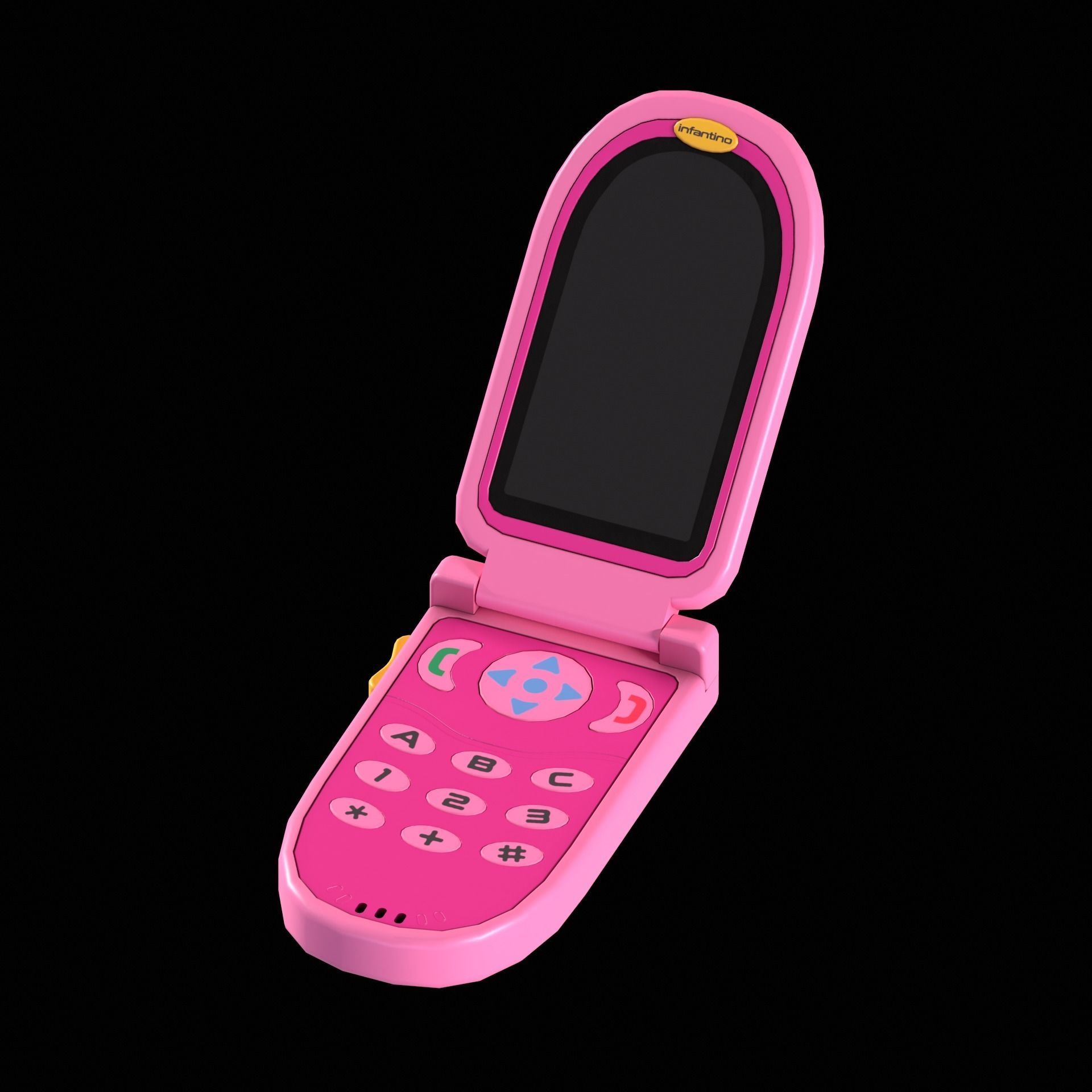 Toy Phone Low-poly 3D model_2